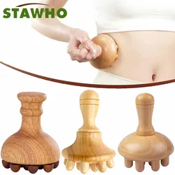 Herramienta de masaje corporal de madera de setas, acupuntura, meridianos tailandeses, cuidado linfático, chatarra, masajeador corporal, terapia de salud para piernas, brazos y espalda