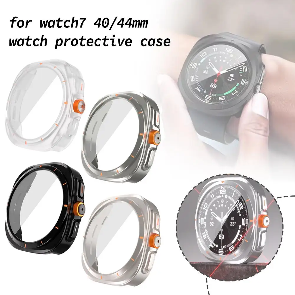 Ubah ke casing Ultra untuk Samsung Galaxy Watch, pelindung layar kaca Tempered 7 44mm 40mm Upgrade ke Galaxy Watch Ultra 47mm