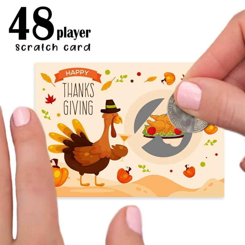 Jeu de cartes à gratter pour fête de Thanksgiving, cartes de dinde durables et faciles à utiliser