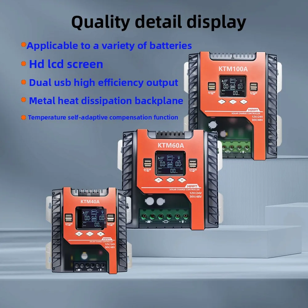 40A/60A/100A MPPT Solar Charge Controller Transparent Shell  Intelligent PV Charging Board