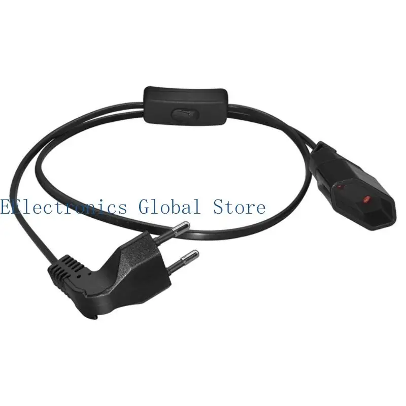 462B Heavy Duty European Power Extension Cord Angled European 2-prong Male to Female
