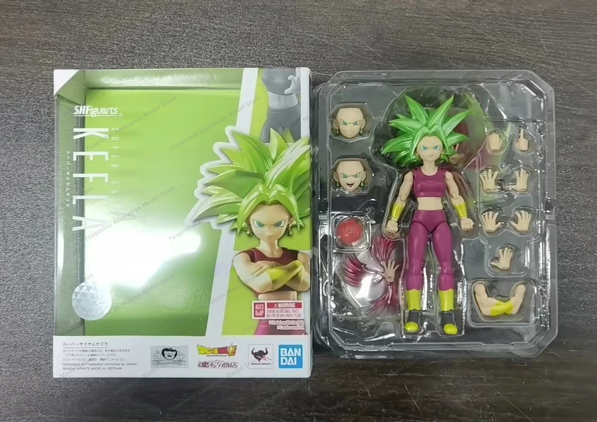 Bandai-figura de acción de Dragon Ball Super Saiyan Kefla, modelo de PVC Original de S.H.Figuarts, juguetes coleccionables