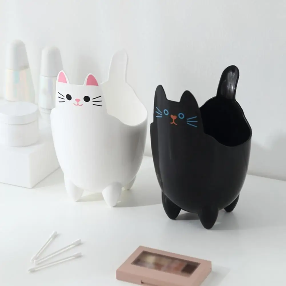 Desktop Trash Can Without Cover Cute Cat Shape Living Room Bedroom Garbage Waste Bins Sundries Storage Bucket Household Supplies