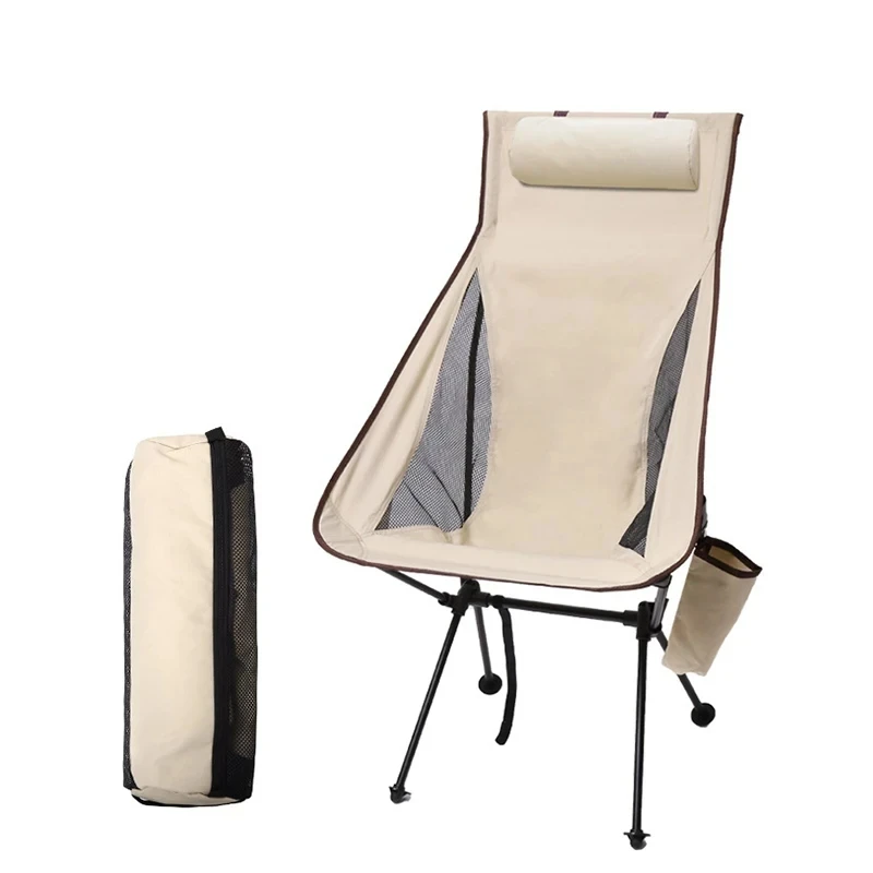 

Portable Folding Camping Chair with Headrest Lightweight Tourist Chairs Aluminum Alloy Fishing Chair Outdoor Furniture Ghostface