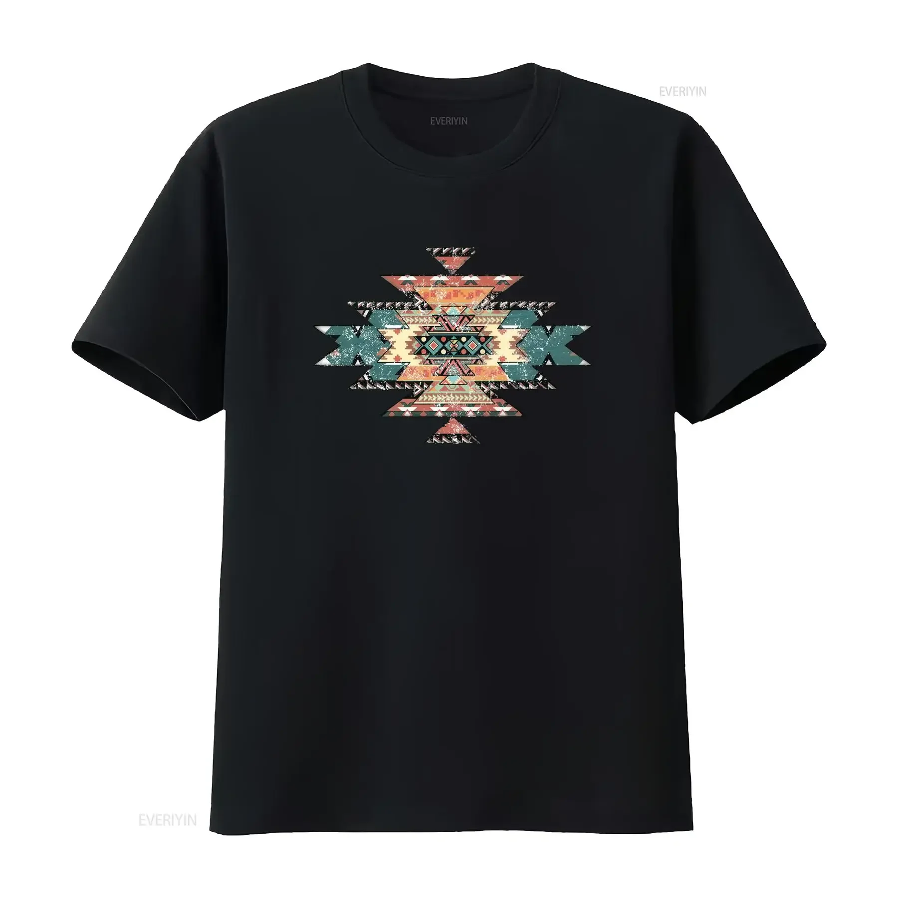 Aztec Western shirt Distressed Country Music T boho tribal design Cowgirl Rodeo fashion trendy vintage Washed Stretched