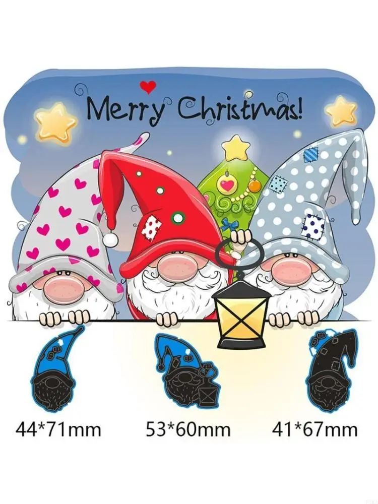 

Christmas Gnomes Metal Cutting Dies Stencil DIY Scrapbooking Album Paper Card Template Mold Embossing Decoration