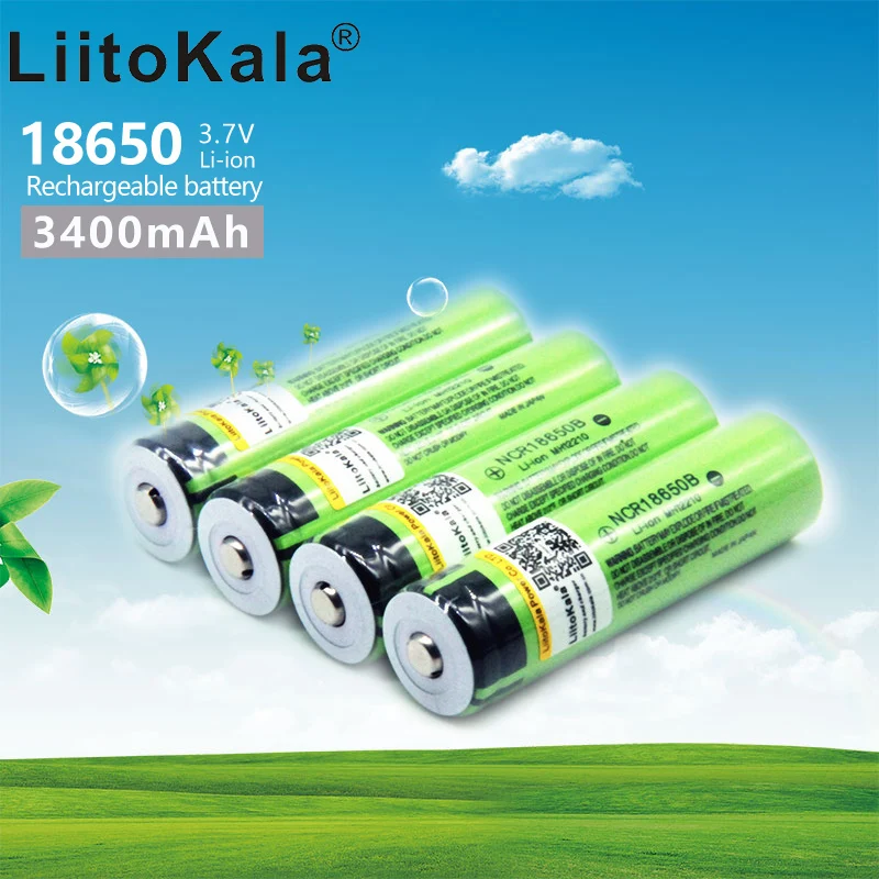 Hot liitokala 100% New Original NCR18650B 3.7 v 3400 mah 18650 Lithium Rechargeable Battery For Flashlight batteries (NO PCB)