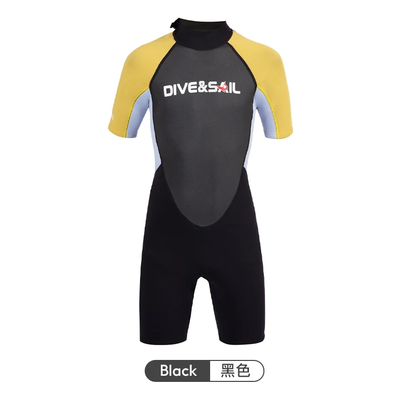 Kids Wetsuit 2.5mm Neoprene Short Sleeve, Youth Boy's and Girl's One Piece Shorty Wetsuit for Diving,Swimming,Surfing Suits