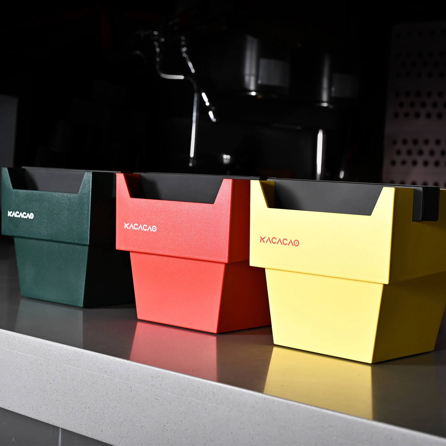KACACAO 1.2L Trapezoid Coffee Knock Box Anti-slip Pads Knock Box