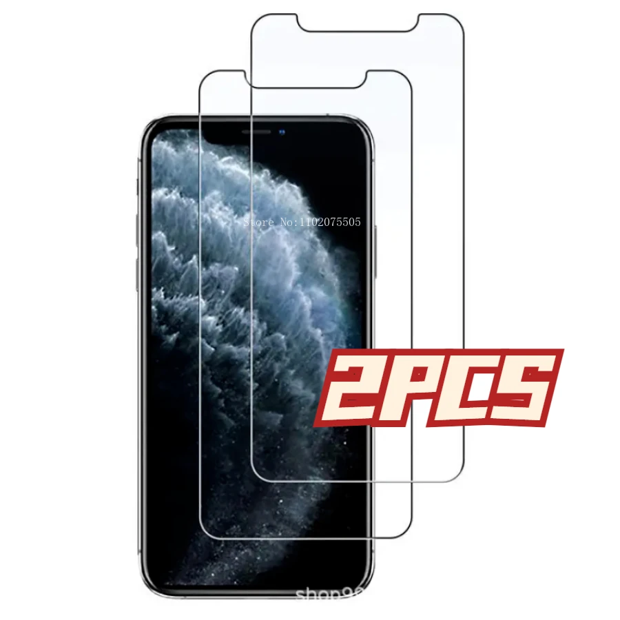 2PCS Clear  Anti Fingerprin Screen Protector Tempered Glass Film For iPhone 11 13 12 14 15 Pro Max X XR XS Max 7  8Plus