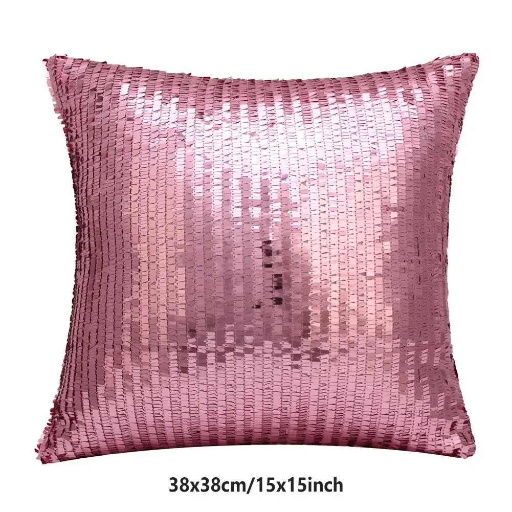 Glitter Bling Sequin Pillow Covers Solid Color Luxurious Fashion Square Cushion Cases For Wedding Party