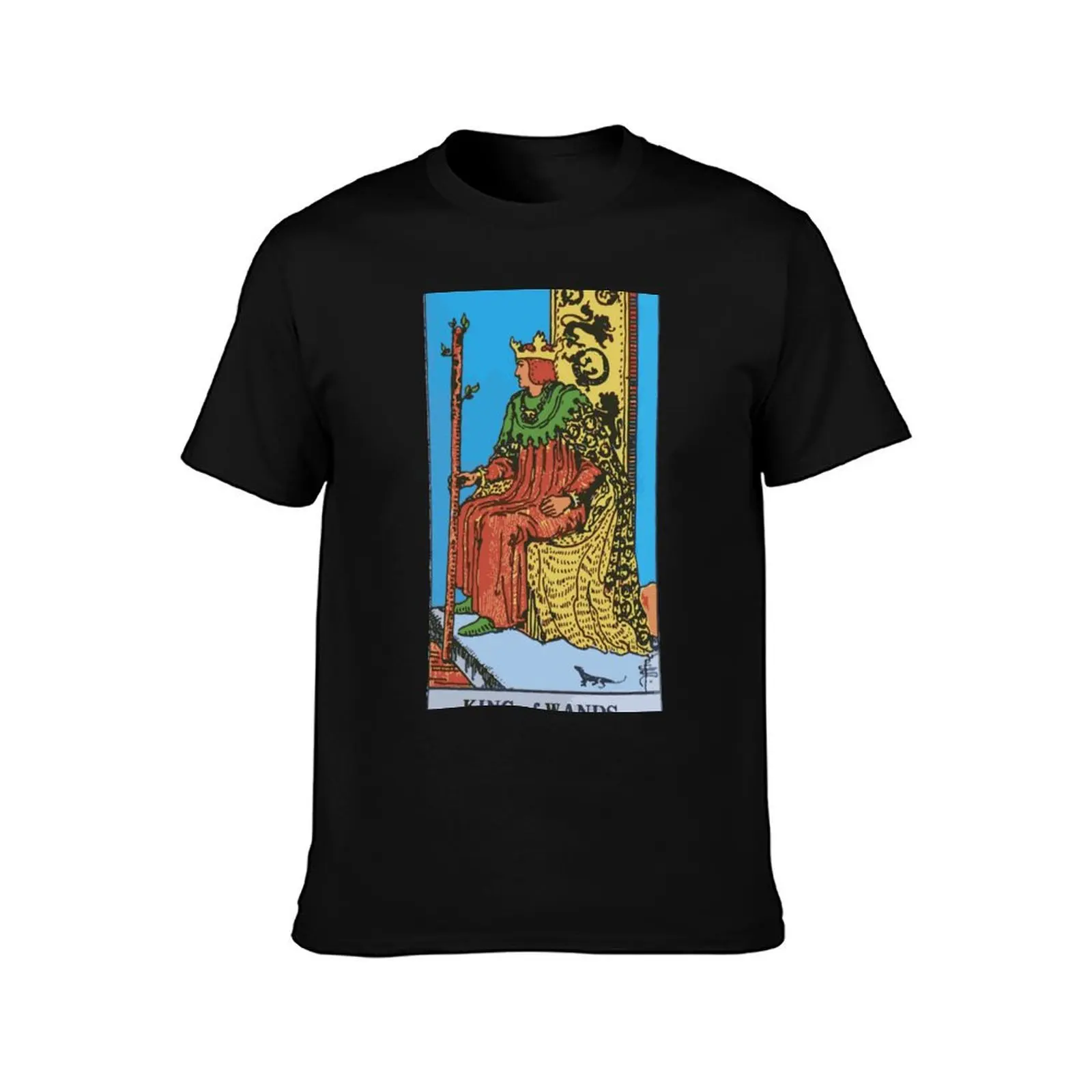 King of Wands - A Tarot Print T-Shirt Summer Casual Cotton Tee Oversized Streetwear Tops Vintage Graphic Print 100% Cotton