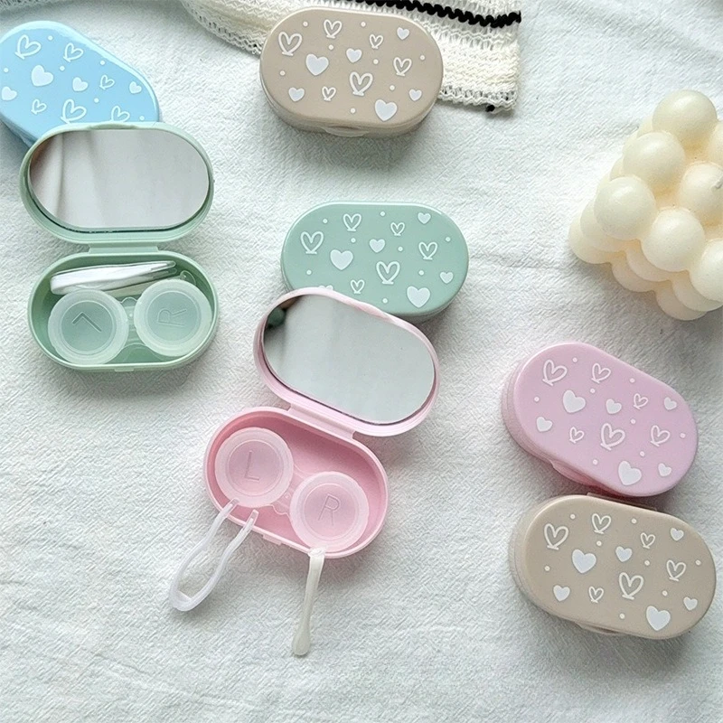 Candy Color Contact Lens Case with Mirror Travel Portable Cosmetic Beauty Pupil Lens Cover Container Holder Storage Soaking Box