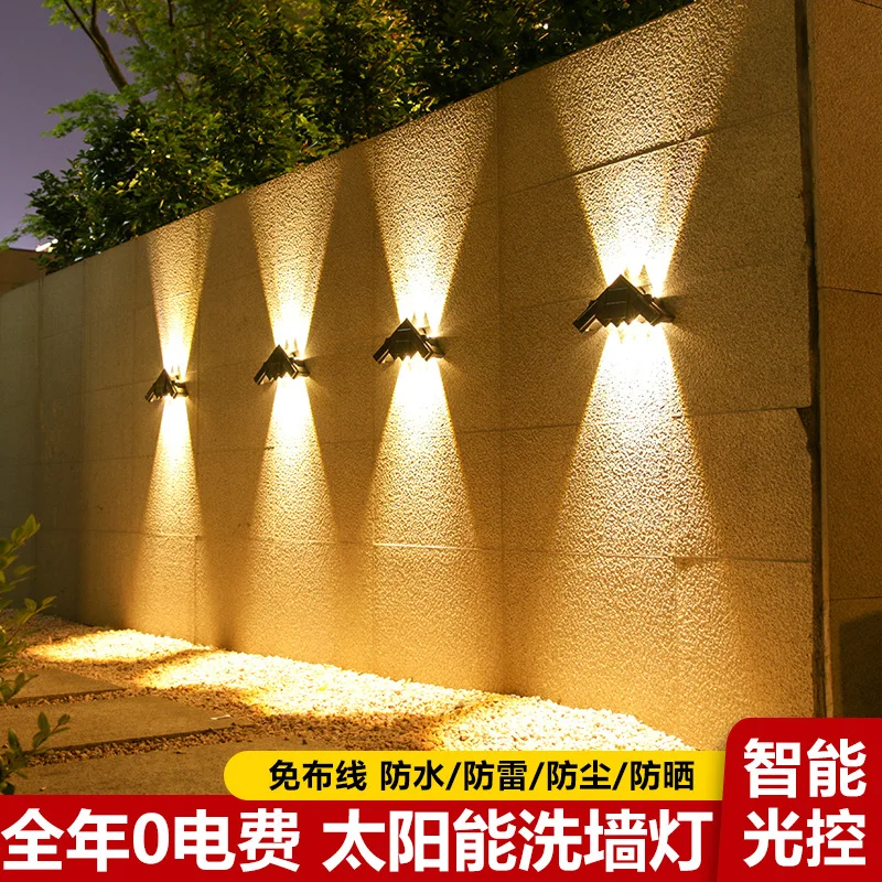 

Solarlight Outdoor Wall Lamp Courtyard Garden Balcony Home Atmosphere Entrance Spotlight Washer