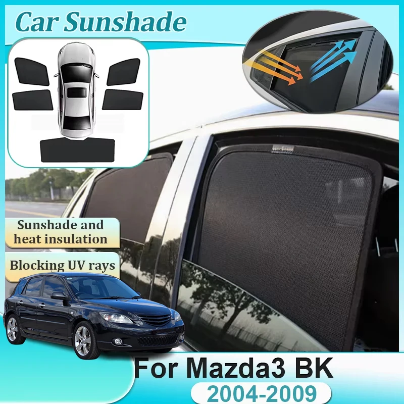 

For Mazda3 BK 2004-2009 Visor Anti-UV Sunshade Pad Side Window Privacy Shading Curtains Cover Visors Tools Parts Car Accessories