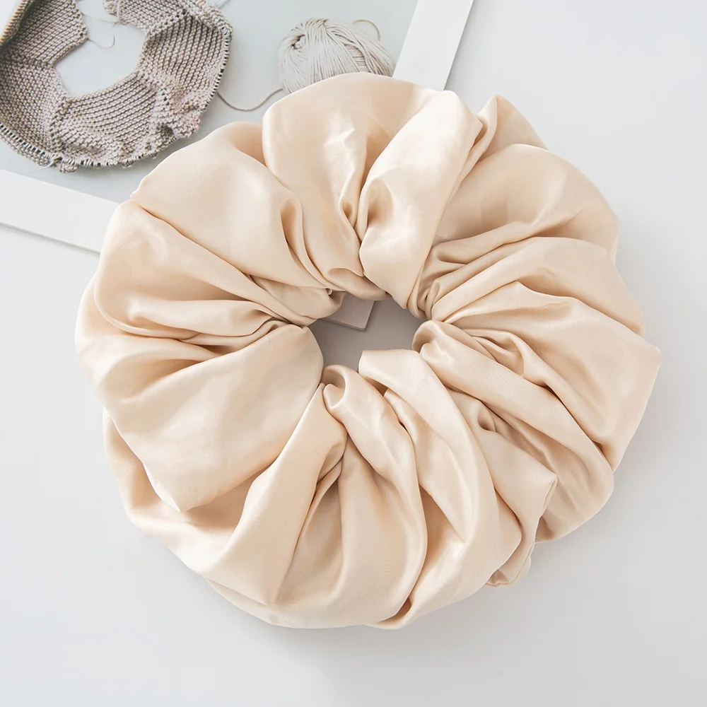 Große Satin-Scrunchies: Übergroße Jumbo-Haargummis für Muslimas, Volumen-Gebende Haarbänder mit Sorgfältiger Verarbeitung – Detail 10
