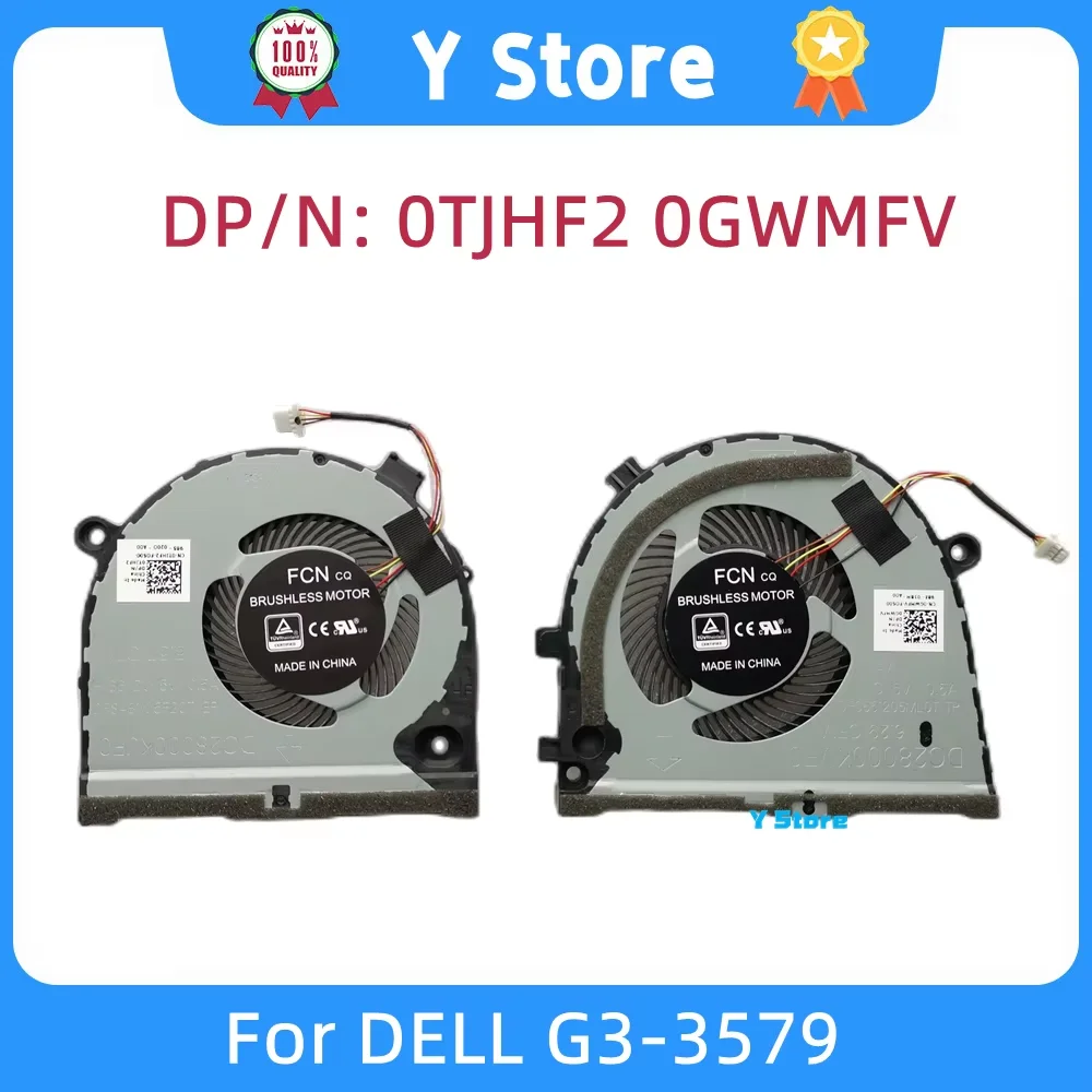 Y Store CN-0TJHF2 CN-0GWMFV New CPU+GPU Cooling Fan For Dell G3-3579 0TJHF2 0GWMFV TJHF2 GWMFV Fast Ship