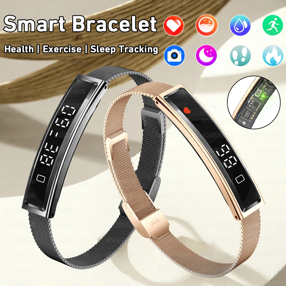 

New Health Smart Bracelet Men Women Fitness Sports Band Stress Test Sleep Monitor Waterproof Pedometer Smart Watch Android iOS