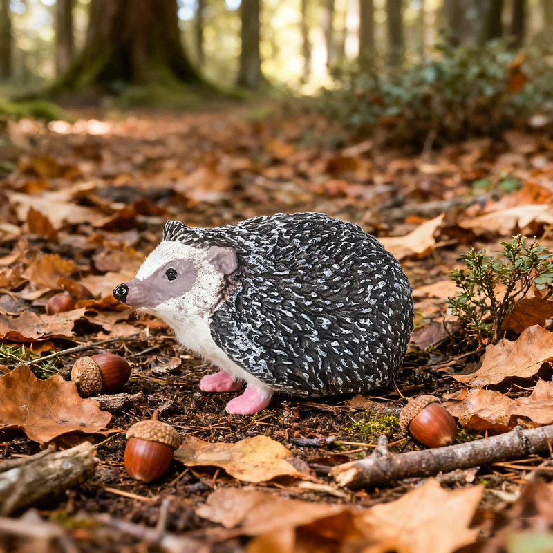Oenux simulação selvagem selva floresta animais ouriço modelo figuras de ação bolo topper festa favor bonito educação brinquedo do miúdo presente