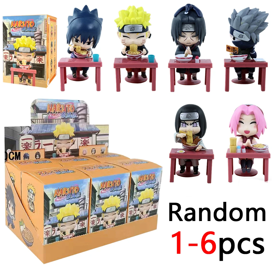 En Stock: Caja Sorpresa de la Serie Naruto Shippuden con Temática de Ramen - Mini Figuras de Anime de PVC Chibi - Regalos Misteriosos de Sasuke Uchiha y Naruto