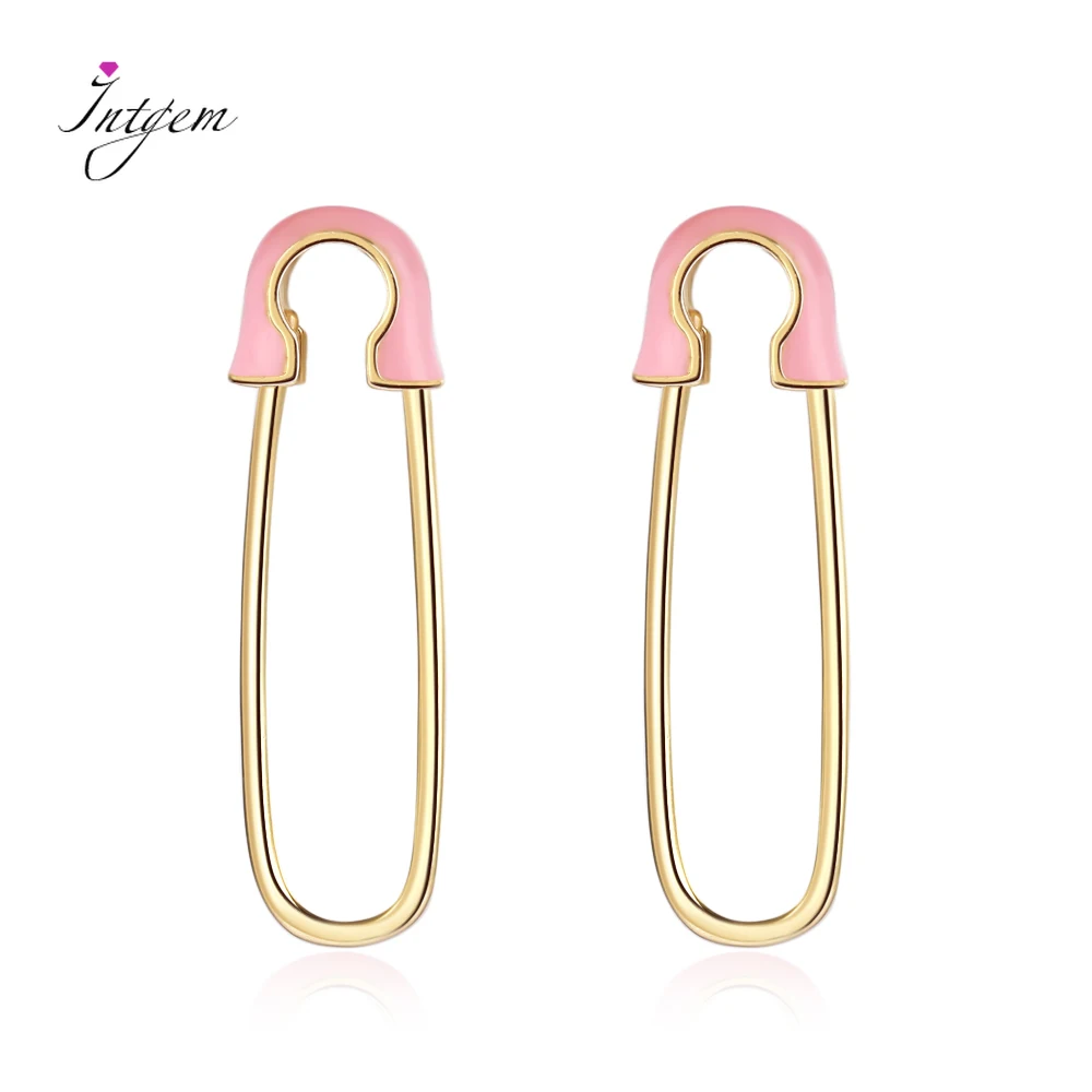 

925 Sterling Silver Creative Pink Pin Earrings Fashion Fine Jewelry Earrings for Women Wedding Anniversary Party Gifts Wholesale