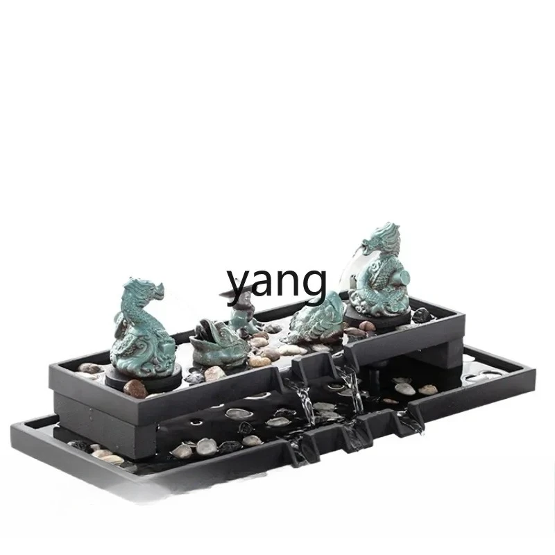 

LH courtyard living room large tank above water fountain landscaping water tank flowing water ornament