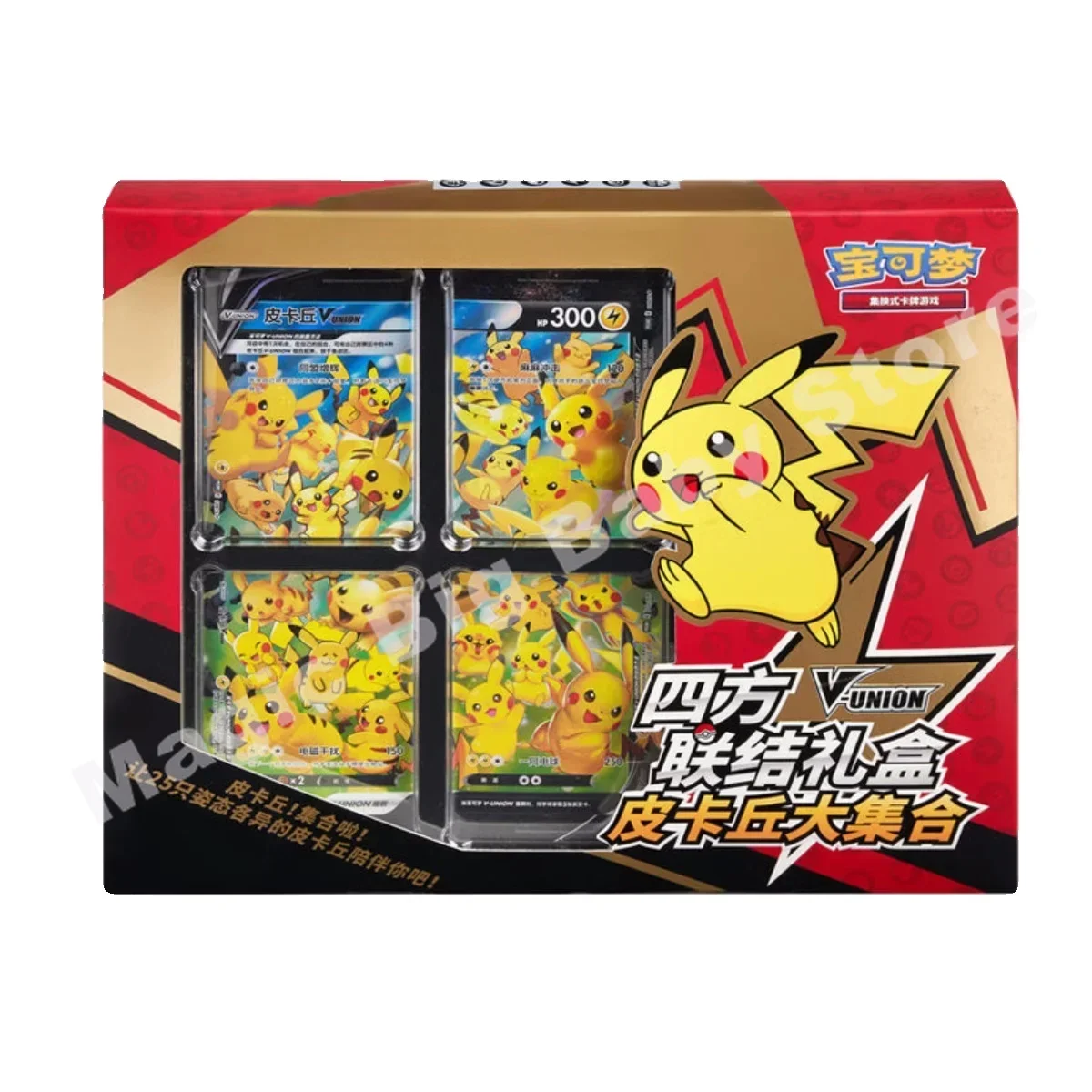 Carte PTCG originali Pokemon Trading Quartet Accoppiamento V-UNION Confezione regalo Pikachu Big Gather Moru Baker Mew-two PTCG