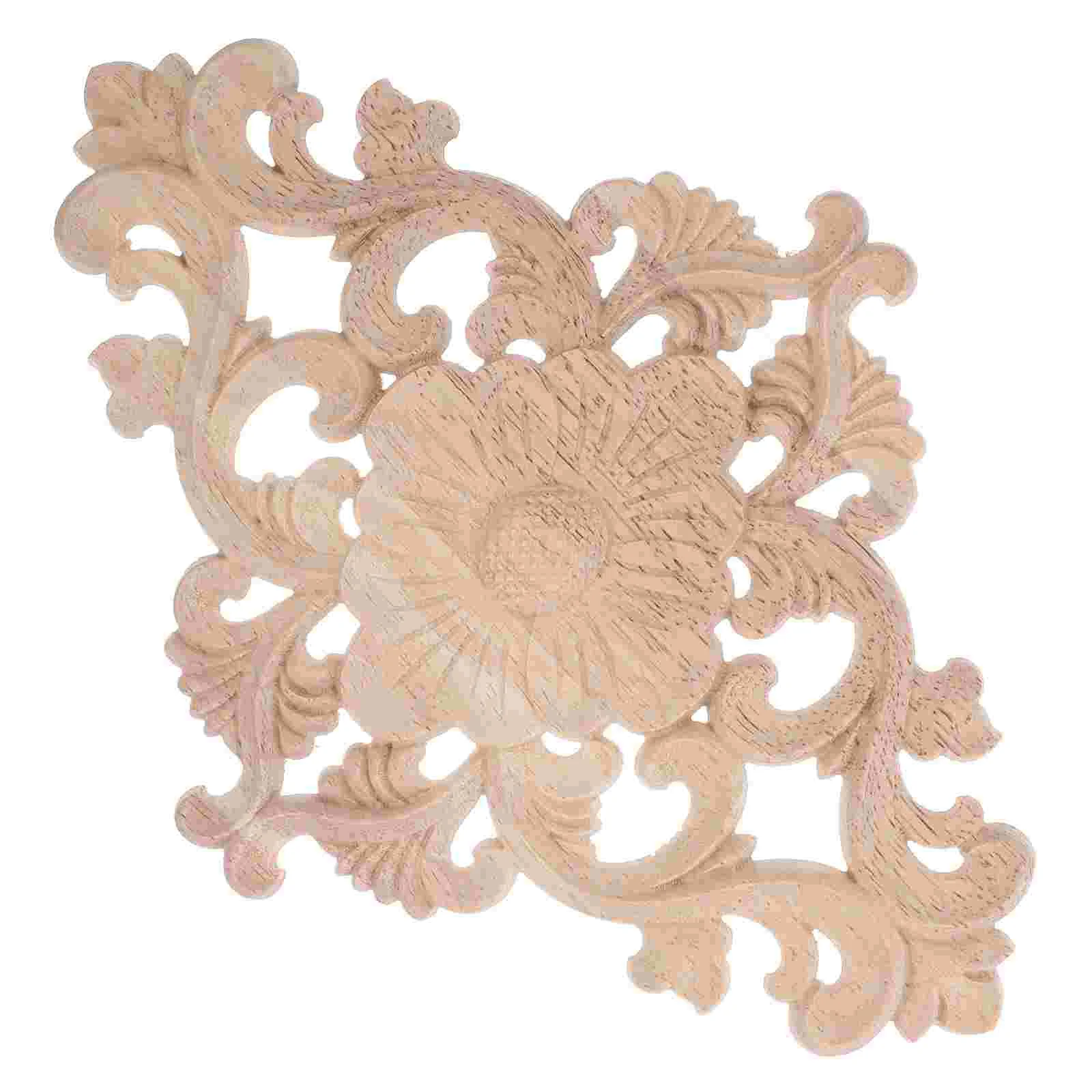 Onlay Carved Applique Unpainted Frames for Wall Door Cabinet Decor Solid Creative Craft Exquisite Pattern Home for Wall