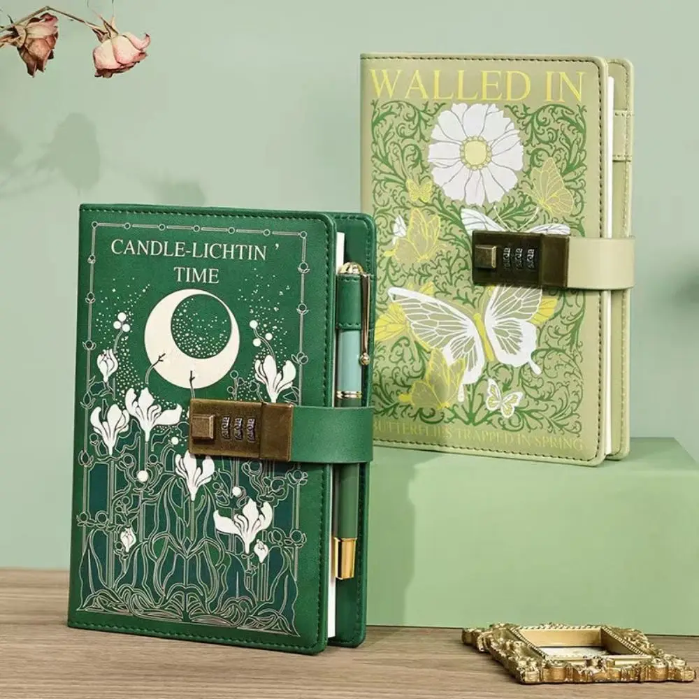 Creative 224 Pages B6 Notebook Thickened Protecting Secrets Diary Book PU Leather Printed Pattern Student Notepad Gifts