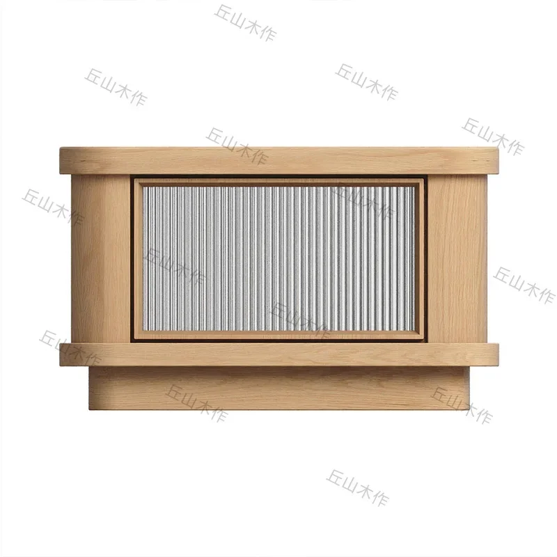 

White Oak Japanese Style Solid Wood Tea Table Nordic Simple Modern Living Room Tea Table Wood Color Changhong Glass Tea Table