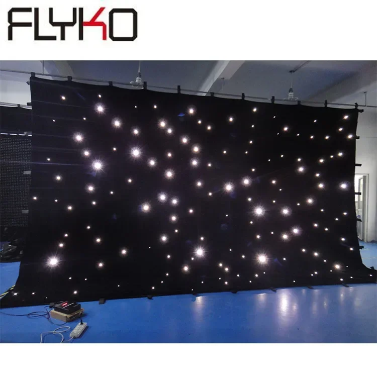 Flyko White single color LED Backdrop LED Star Cloth Starry Sky Curtain DMX512 Control for christmas decoration Event Show