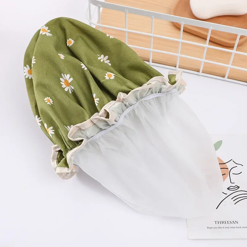 Women Hair Cap Hat Supplies Bathroom Double Layer Shower Waterproof Thick Cover Accessories