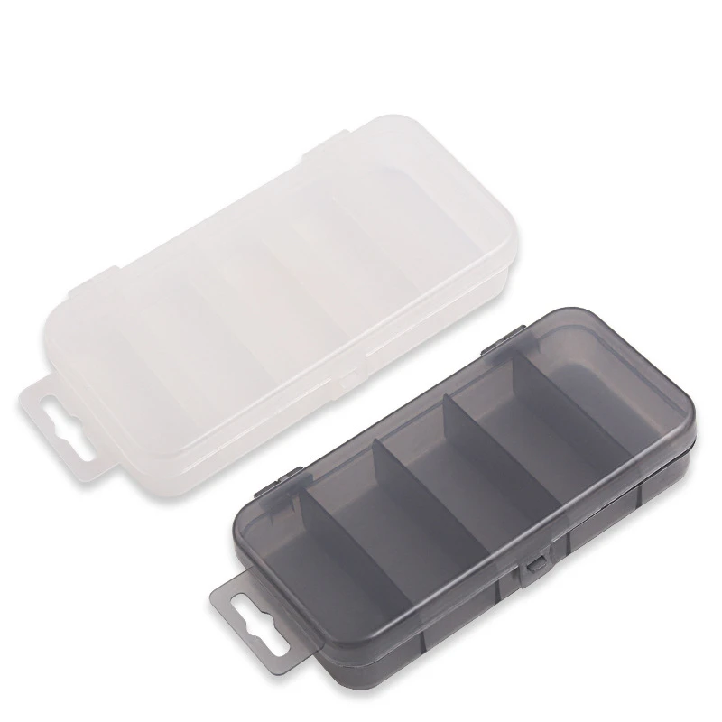 

Mini Fishing Lure Box 5 Compartments Plastic Baits Box Waterproof Hook Storage Case Fishing Tackle Pesca Portable Fishing Box