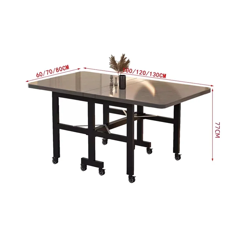 X6Mobile Dark Dining Table Luxury Space Saving Italian Waterproof Dining Table Multifunctional Vintage Móveis De Cozinha Furnitu