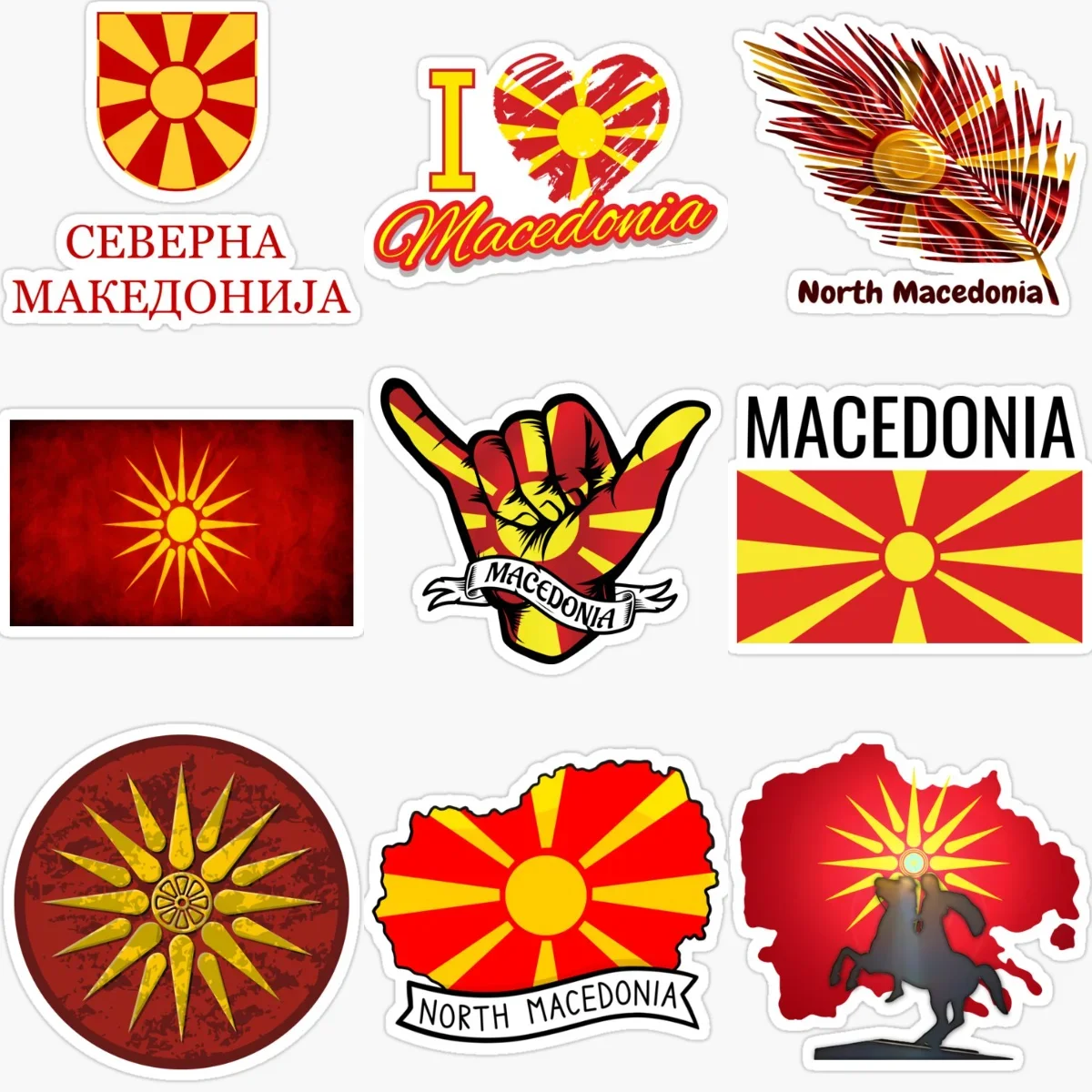 

MK Macedonia Flag Map Emblem Creative PVC Car Stickers for Car Bicycle Fridge Helmet Window Wall Decoration Accessories