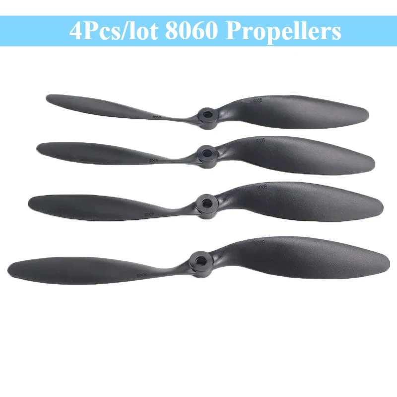 4 unids/lote 8060 hélices de utilería para RC avión Quadcopter perfecto 8x6 RC avión hélices cuchillas juguetes ampliar piezas de prueba DIY