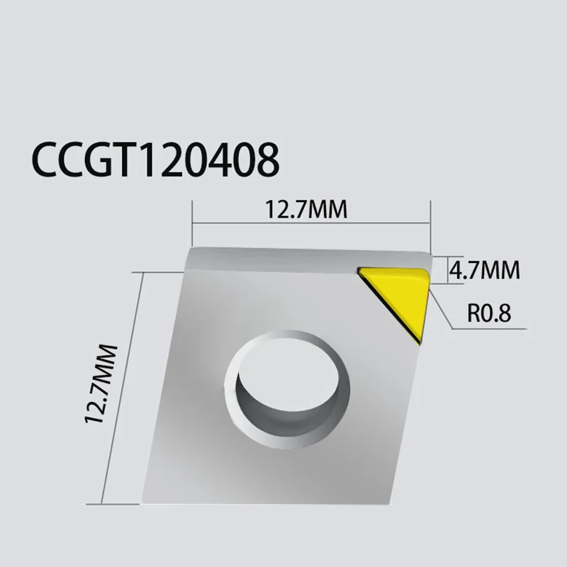 

MCD CCGT120408 Insert Single Crystal Turning Tool High Hardness Diamond Cutter for Copper Aluminum to Achieve Mirror Effect