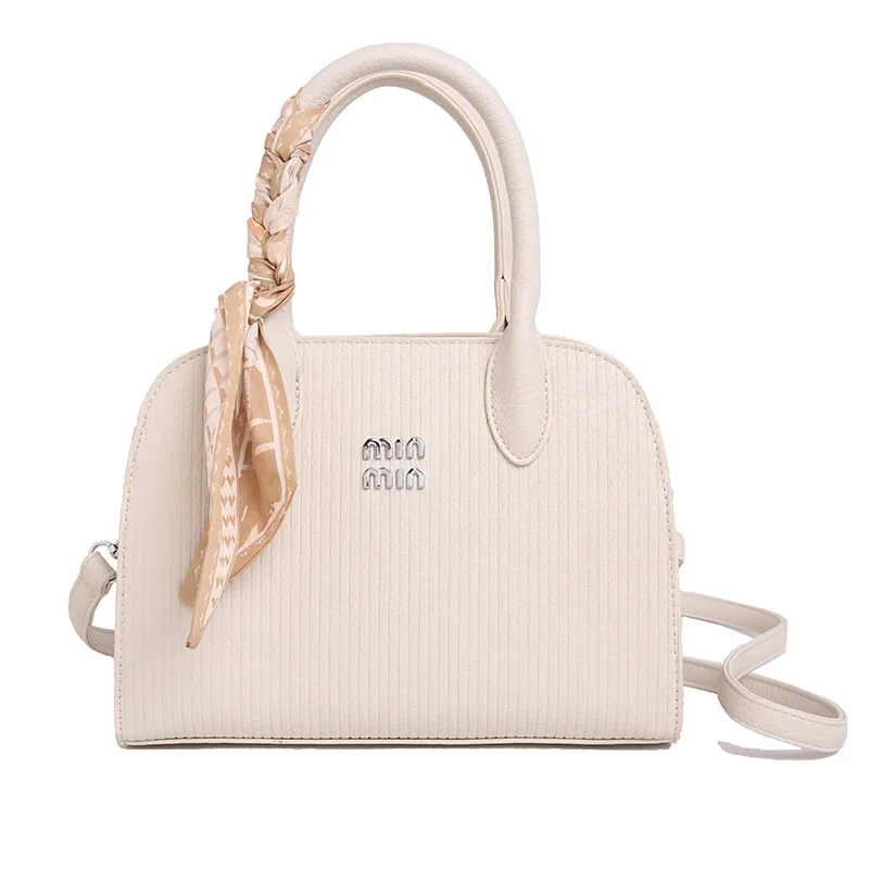 

2025 New! Marshmallow Mist Shell Bag - Candy Color, Scarf Trim, Handheld/Shoulder/Crossbody