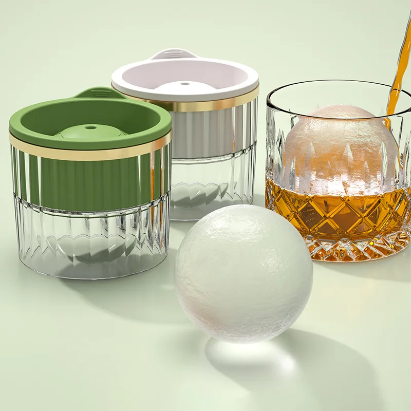 Ice Hockey Mold, Frozen Mini Ball Maker, Spherical Ice Block Mold, Cover Ice Tray Box Whiskey Cocktail Kitchen Tool