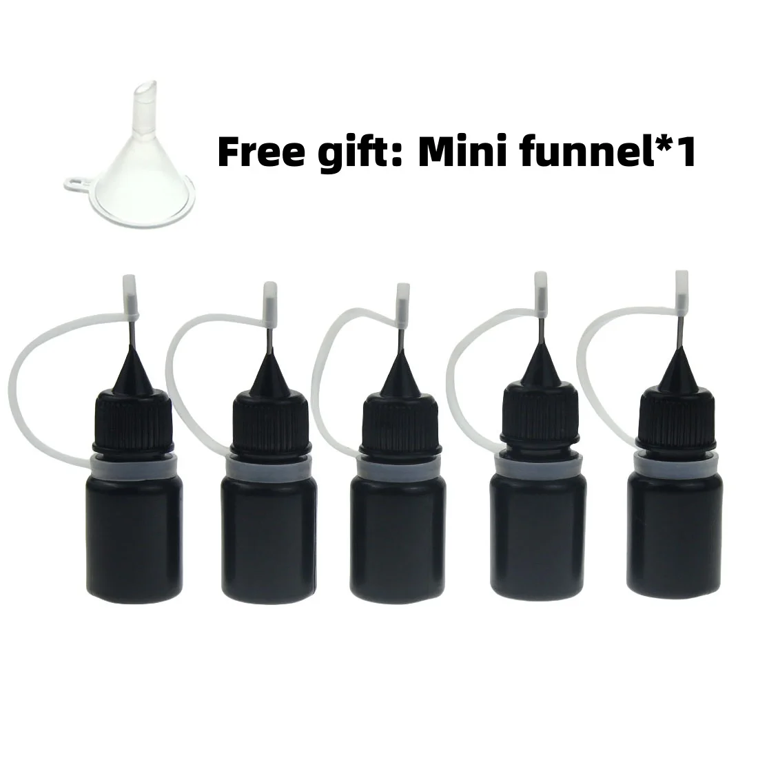 Garrafas de agulha espremíveis de plástico 5ml, recipientes conta-gotas recarregáveis, tinta de cola para manicure com tampas de agulha, garrafa vazia escura 3/5000