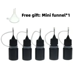5ml Plastic Squeezable Needle Bottles Refillable Dropper Containers Manicure Glue Ink with Needle Caps 3/5000 Dark Empty Bottle