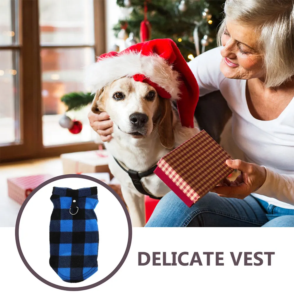 

Dog Fleece Vest Small Medium Dog Sweater Winter Jacket Pet Party Outfit Puppy Sleeveless Solid Color Warm Comfortable D Ring