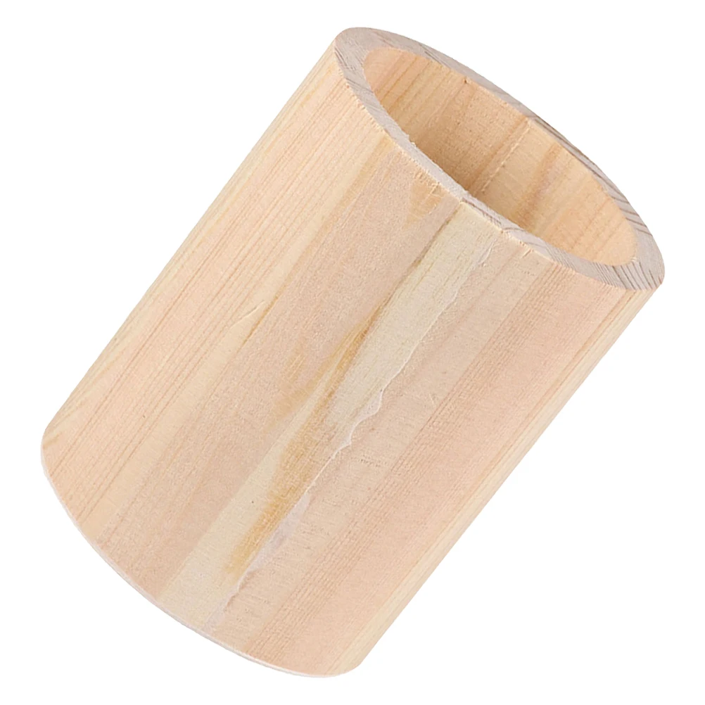 

Wooden Pencil Holder Cup DIY Unfinished Stationery Container for Desk Brush Pen Organizer Home Office Decoration