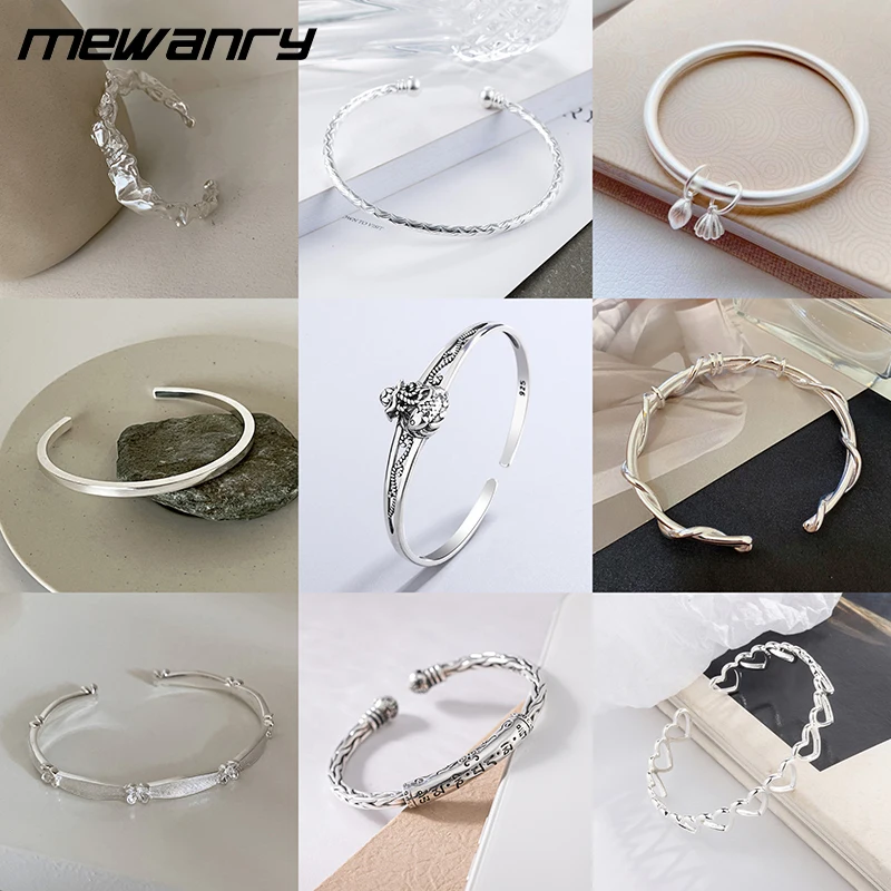 Mewanry Vintage Handmade Silver Color Bracelet For Women Fashion Creative Irregular Geometry Birthday Party Jewelry Gift Браслет