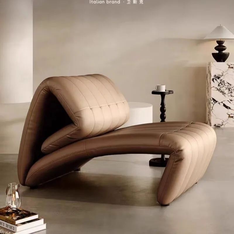 

Italian sofa chair Barcelona fist chair living room single floor sofa light luxury leisure special-shaped folding recliner