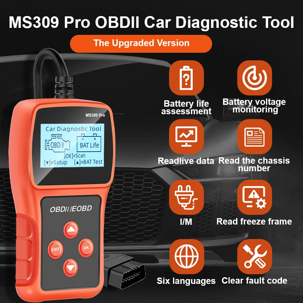 أداة تشخيص المسح التلقائي ، دعم متعدد اللغات ، وظائف OBD2 الكاملة ، CR3001 ، رمز OBD2 ، الماسح الضوئي PK ELM327 ، V1.5 ، X431