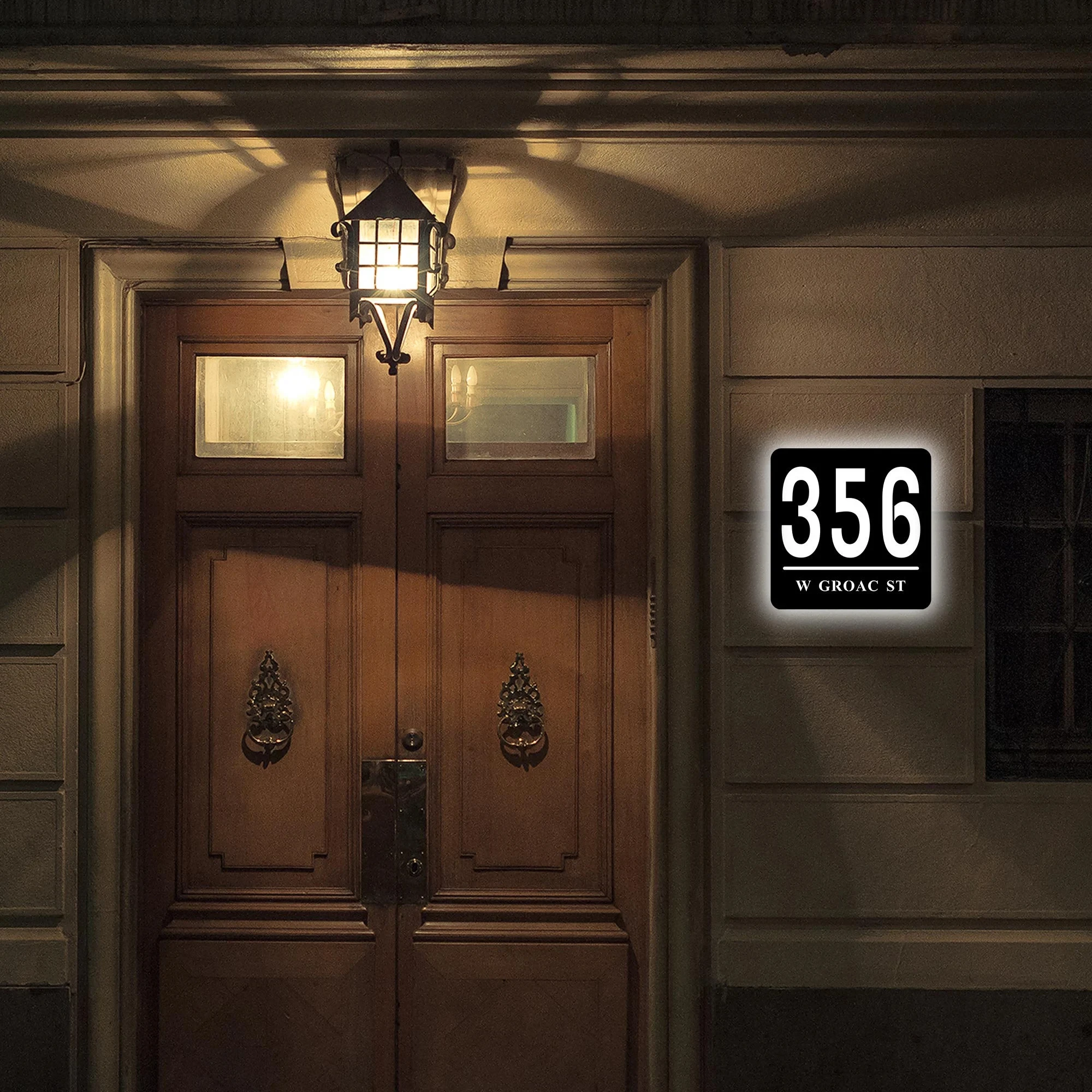 Imagem -05 - Personalizado Acrílico Casa Sinal Numérico Luz Led Caixa Personalizada 3d Iluminado Nome Moderno Placa de Endereço Placa da Porta