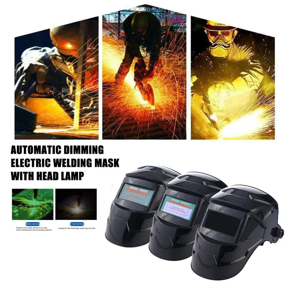 Masker Filter Cahaya Helm Las Tenaga Surya Penggelap Otomatis untuk Pekerjaan Penyolderan Masker Las Pengubah Cahaya Las 1 Buah