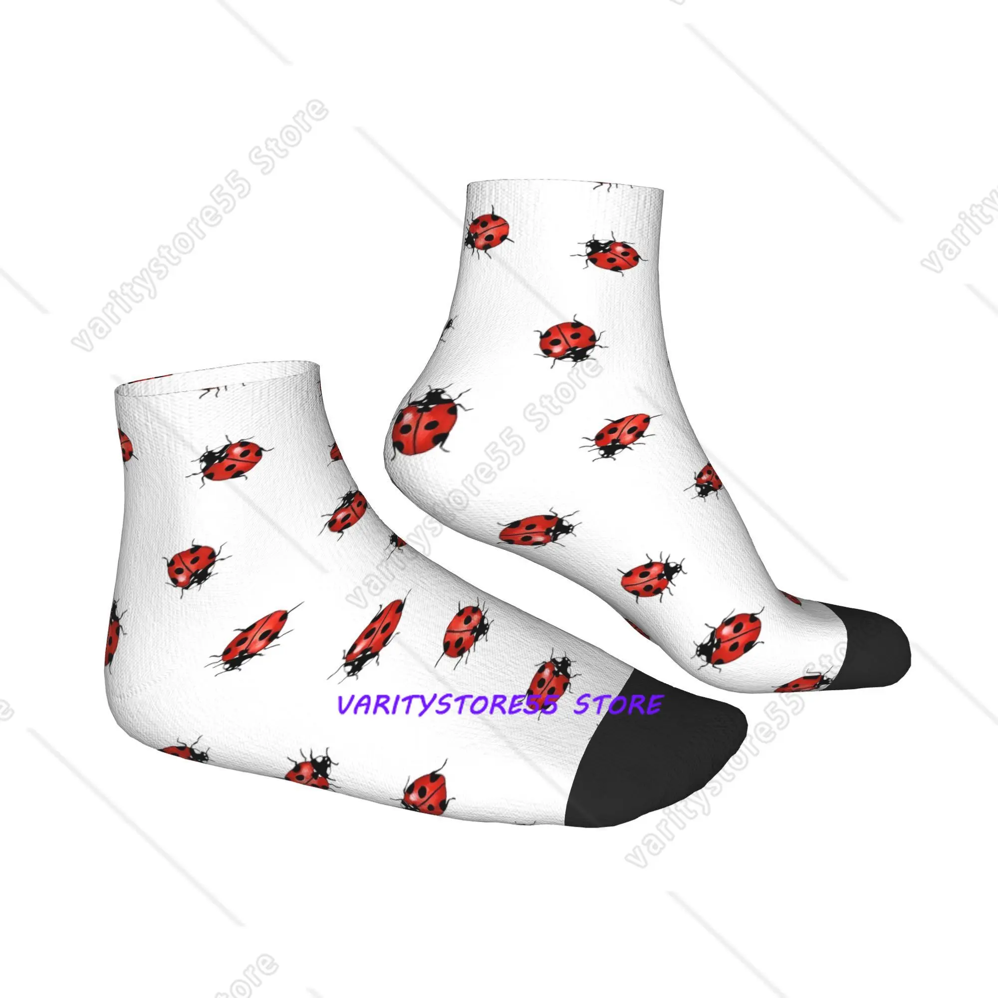 

Ladybug Spot Texture Socks Harajuku Sweat Absorbing Stockings All Season Socks Accessories for Man Woman Gifts