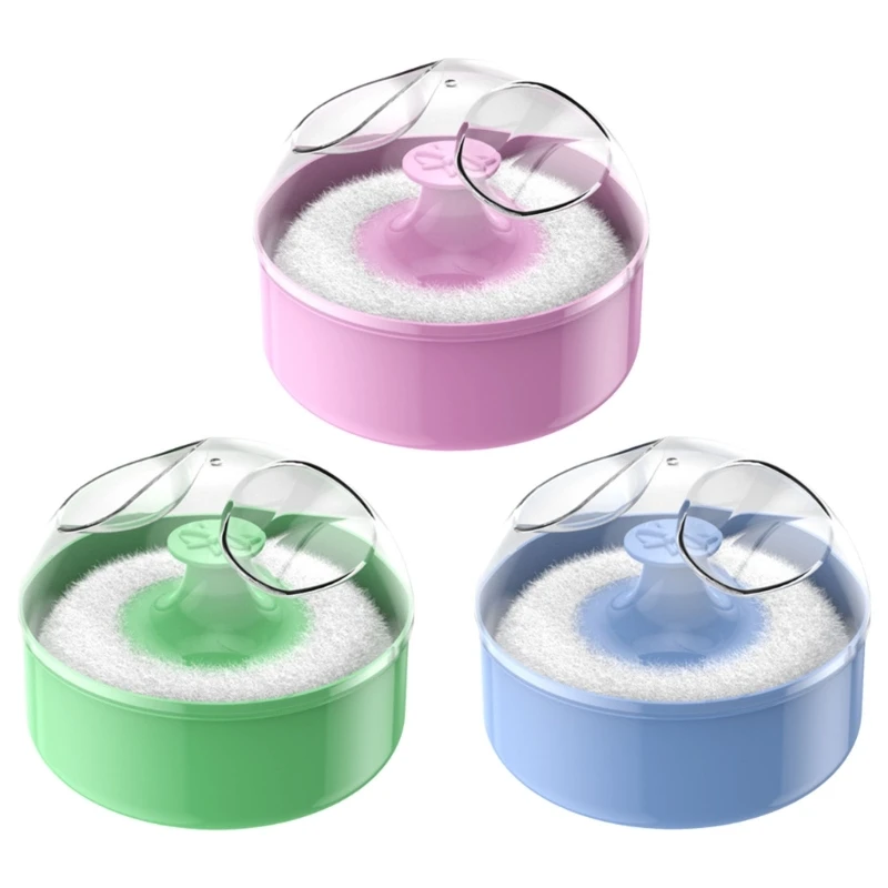 Baby Body Cosmetic Powder Puff and Container Case Infant Kid Powder Puff and Box